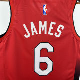 2025 Miami Heat JAMES #6 Red City Edition NBA Jerseys 热压
