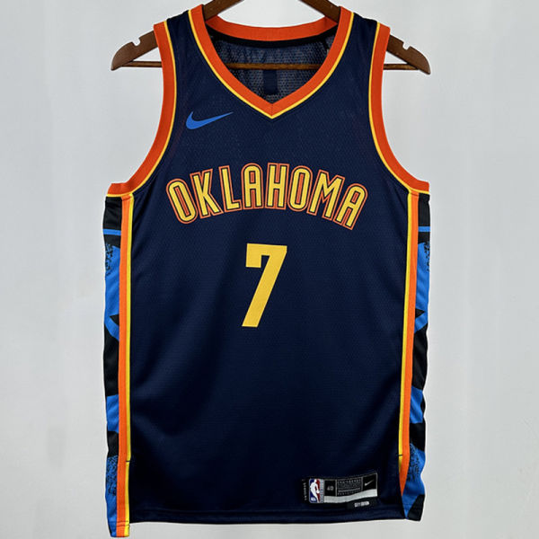 2025 KC Thunder HOLMGREN #7 Black City Edition NBA Jerseys