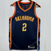 2025 KC Thunder GILGEOUS-ALEXANDER #2 Black City Edition NBA Jerseys