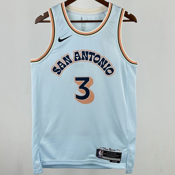 2025 Spurs PAUL #3 Light Blue City Edition NBA Jerseys