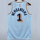 2025 Spurs WEMBANYAMA #1 Light Blue City Edition NBA Jerseys
