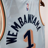 2025 Spurs WEMBANYAMA #1 Light Blue City Edition NBA Jerseys
