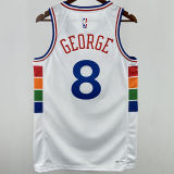 2025 76ers GEORGEG #8 White City Edition NBA Jerseys 热压