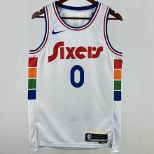 2025 76ers MAXEY #0 White City Edition NBA Jerseys 热压