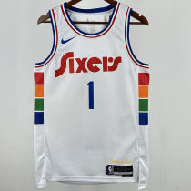 2025 76ers HARDEN #1 White City Edition NBA Jerseys 热压
