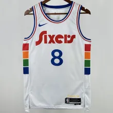 2025 76ers GEORGEG #8 White City Edition NBA Jerseys 热压