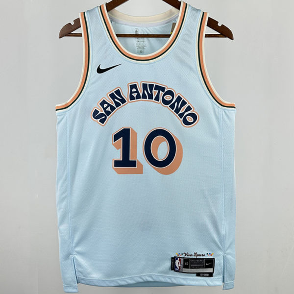 2025 Spurs SOCHAN #10 Light Blue City Edition NBA Jerseys