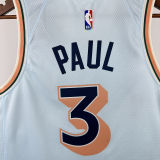 2025 Spurs PAUL #3 Light Blue City Edition NBA Jerseys
