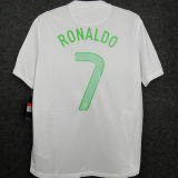 2012 Portugal Away White Retro Player Version Soccer Jersey