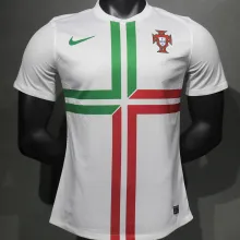 2012 Portugal Away White Retro Player Version Soccer Jersey