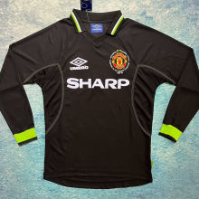 1998/99 M Utd Away Black UCL Version Long Sleeve Retro Jersey