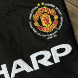 1998/99 M Utd Away Black UCL Version Long Sleeve Retro Jersey