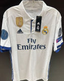 2016/17 RM White Home Retro Long Sleeve Soccer Jersey
