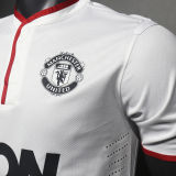 2013/14 M Utd Away White Retro Player Version Soccer Jersey