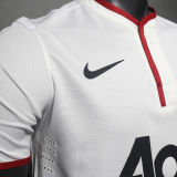 2013/14 M Utd Away White Retro Player Version Soccer Jersey