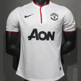 2013/14 M Utd Away White Retro Player Version Soccer Jersey