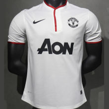 2013/14 M Utd Away White Retro Player Version Soccer Jersey