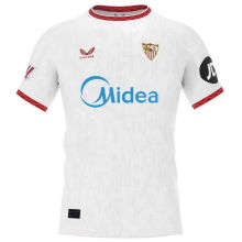 2024/25 Sevilla FC Home White Fans Soccer Jersey 胸前带美的广告