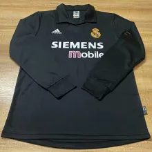 2002/03 RM Away Black Retro Long Sleeve Soccer Jersey