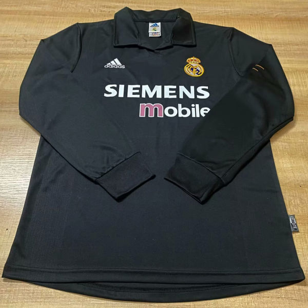 2002/03 RM Away Black Retro Long Sleeve Soccer Jersey