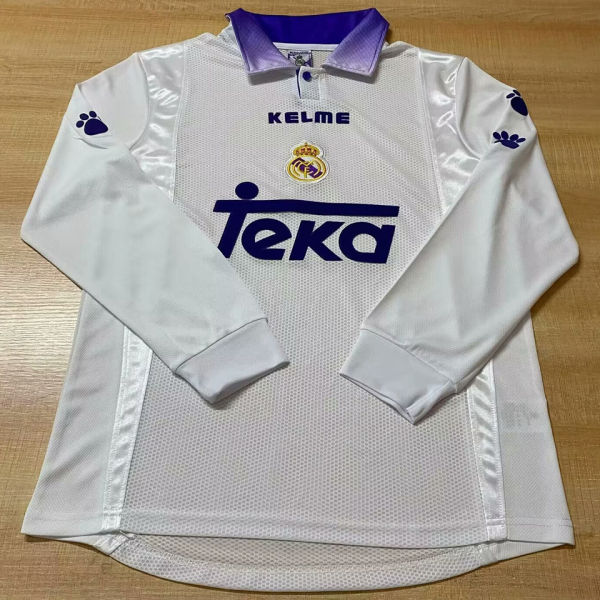 1997/98 RM White Home Retro Long Sleeve Soccer Jersey