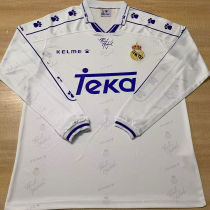 1994/96 RM White Home Retro Long Sleeve Soccer Jersey