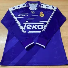 1994/96 RM Blue Away Retro Long Sleeve Soccer Jersey