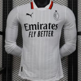 2024/25 AC Milan Away White Player Version Long Sleeve Soccer