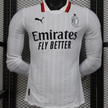 2024/25 AC Milan Away White Player Version Long Sleeve Soccer