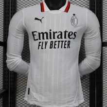2024/25 AC Milan Away White Player Version Long Sleeve Soccer