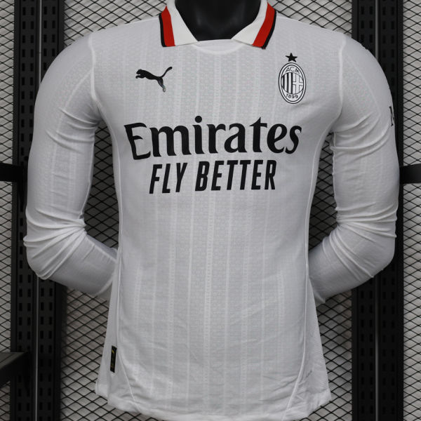 2024/25 AC Milan Away White Player Version Long Sleeve Soccer