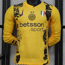 2024/25 In Milan Third Yellow Player Version Long Sleeve Soccer Jersey
