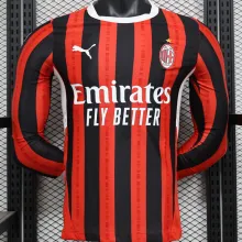 2024/25 AC Milan Home Player Version Long Sleeve Soccer