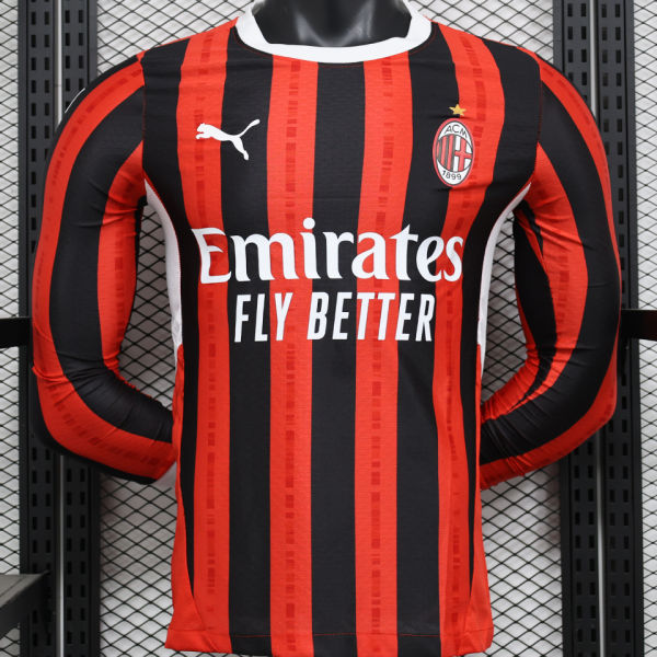 2024/25 AC Milan Home Player Version Long Sleeve Soccer
