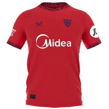 2024/25 Sevilla FC Away Red Fans Soccer Jersey 胸前带美的广告