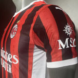 2024/25 AC Milan Home Player Version Long Sleeve Soccer