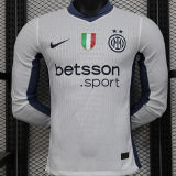 2024/25 In Milan Away White Player Version Long Sleeve Soccer Jersey