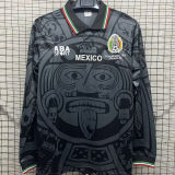 1998 Mexico Black Retro Long Sleeve Soccer Jersey