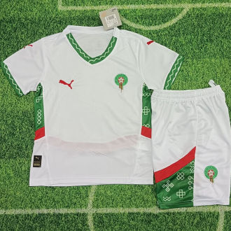 2025 Morocco Away White Kids Jersey