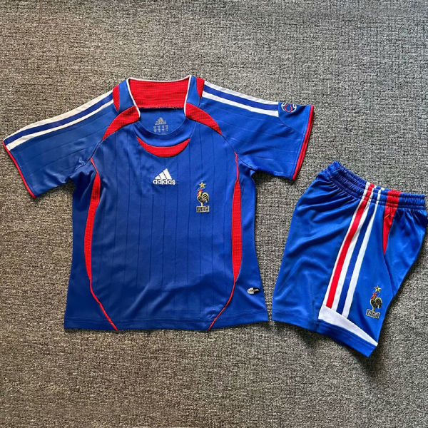 2006 France Home Blue Retro Kids Soccer Jersey