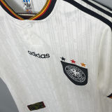 1996 Germany Home White Retro Long Sleeve Soccer Jersey