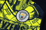 2025 Man City Fluorescent Green Sweater Tracksuit 喷墨