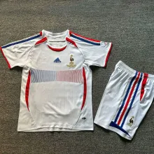 2006 France Away White Retro Kids Soccer Jersey