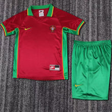 1998 Portugal Home Kids Retro Soccer Jersey