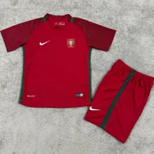 2016/17 Portugal Home Kids Retro Soccer Jersey