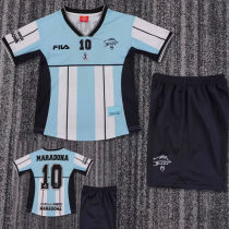 2001 Maradona #10 Argentina Home Retro Kids Soccer Jersey 2001有名有号