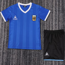1986 Argentina Away Retro Kids Soccer Jersey