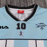 2001 Maradona #10 Argentina Home Retro Kids Soccer Jersey 2001有名有号
