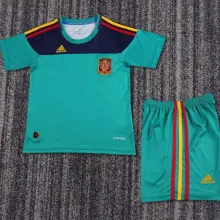 2010 Spain Goalkeeper Kids Retro Soccer Jersey