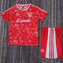 1989/91 LFC Home Red Retro Kids Soccer Jersey